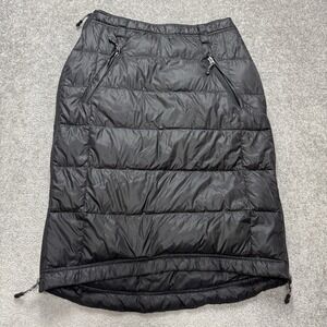Black Puffer Skirt Medium Down Feather Filled Zip Pockets Weatherproof 32